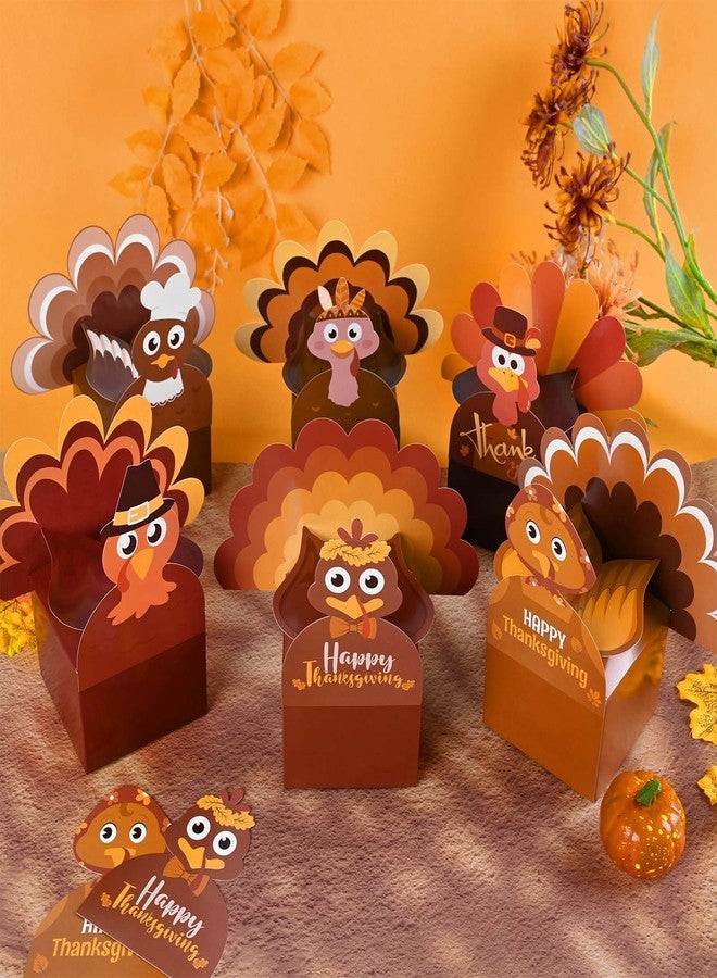 Bolsome 18Pcs Thanksgiving Party Favor Boxes Thankful Turkey Candy Treat Boxes, 6 Styles, Happy Thanksgiving Day Turkey Paper Gift Boxes for Fall Holidays Harvest Day Supplies - Image 4
